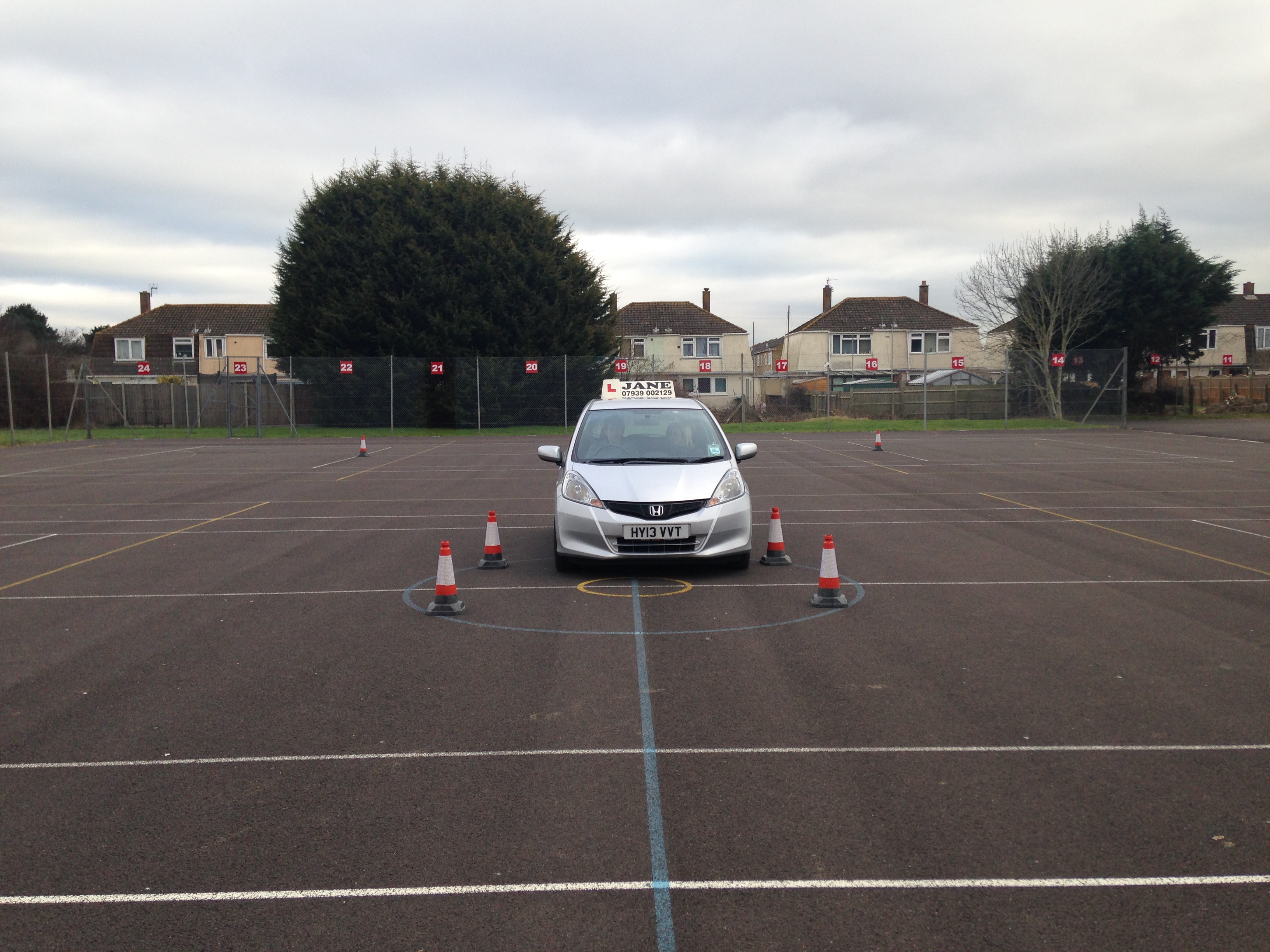 Driving between cones
